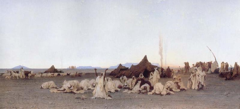Gustave Guillaumet Evening Prayer in the Sahara Norge oil painting art